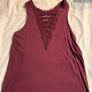 Maroon Tank Top With Slit On The Side